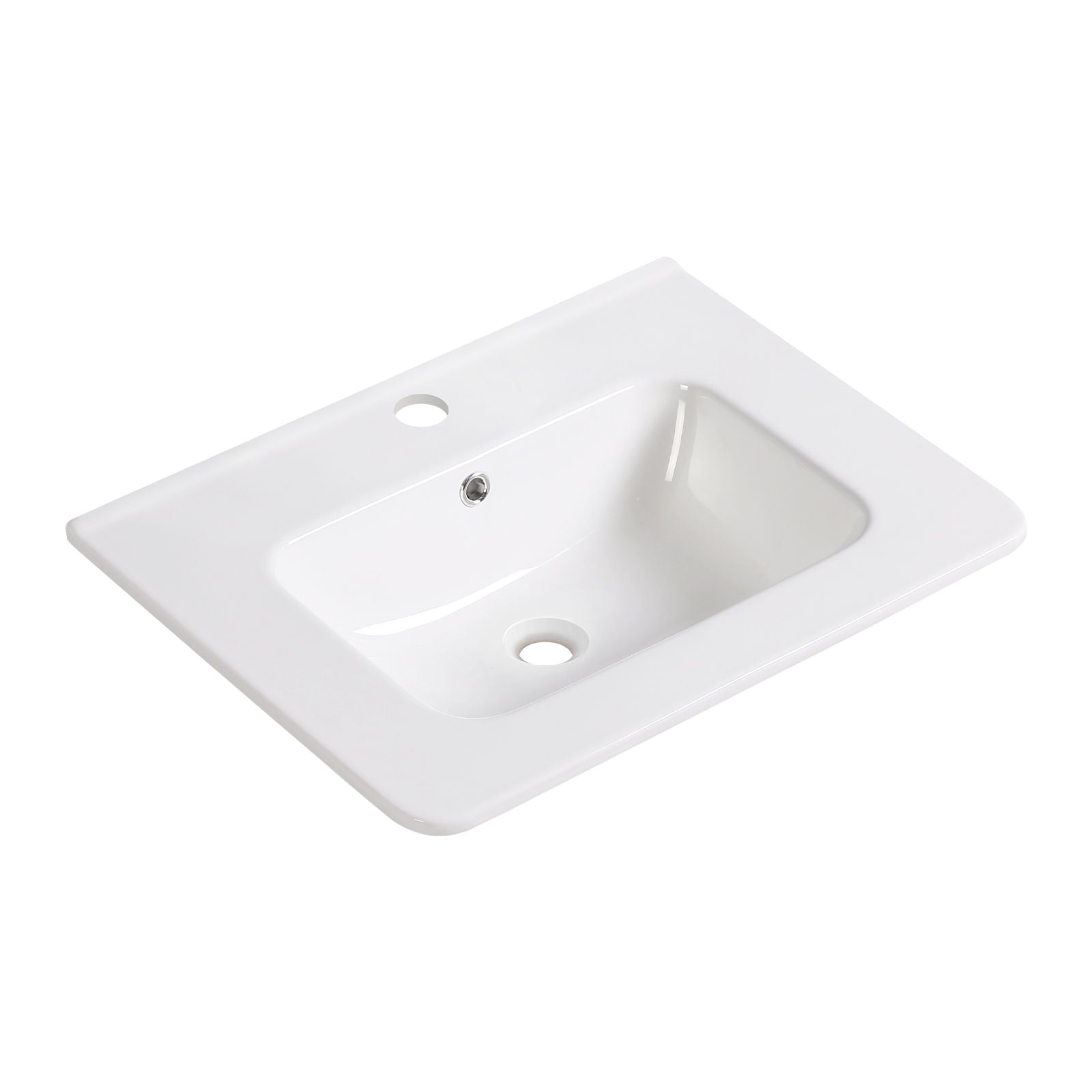 Vessel Sink Top With Overflow Drain - Milk White by HouseOfZazla