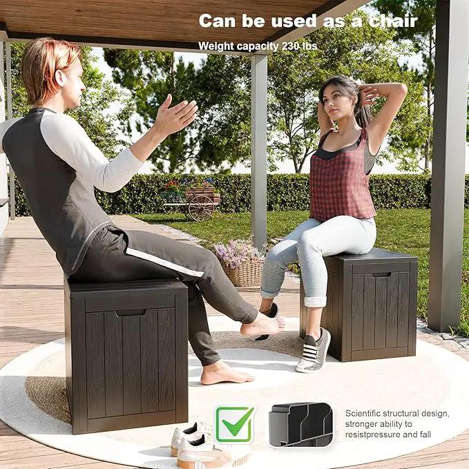 31 Gallon Waterproof Outdoor Storage Box,Resin Deck Box,Lockable Outside Storage Box Container for Patio Furniure,Garden (31 Gallon Black) by GreenHaven Gardens
