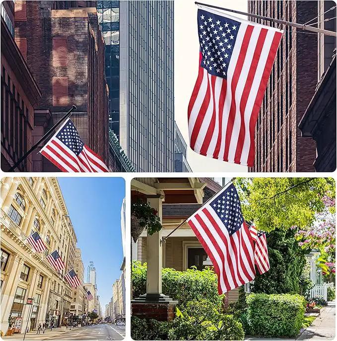 American Flag 5x8 Ft, USA US Flags Outdoor, Heavy Duty Durable, Embroidered Stars, Sewn Stripes and Brass Grommets by GreenHaven Gardens