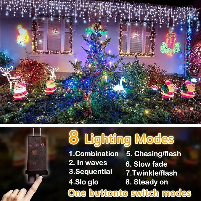 98FT 960LED Christmas Lights Waterproof 8 Modes Christmas Lights Outdoor Decoration with Memory and Timer Hanging Fairy Lights Plug-in Curtain String Lights for Holiday Party Wedding Home by GreenHaven Gardens