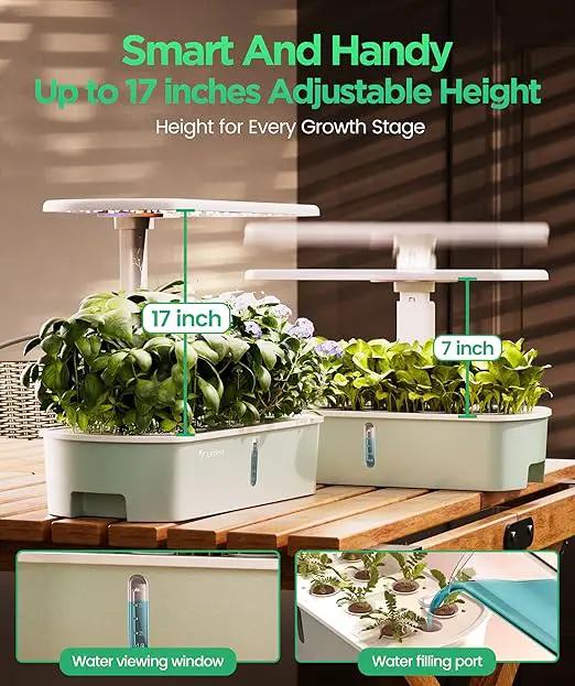 LETPOT LPH-Air Hydroponics Growing System Kits, APP & WiFi Controlled Smart Indoor Garden with 24W Grow Light Full Spectrum, 10 Pods Planter Indoor Gardening for Gifts, Kitchen, Vegetable by GreenHaven Gardens