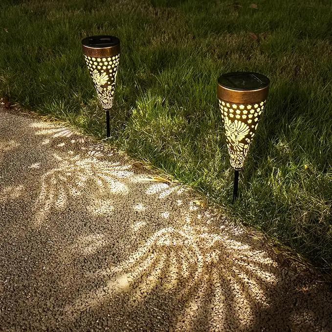 2-Pack Hummingbird Outdoor Solar Pathway Lights, Metal Garden Path Decorations, Waterproof Landscape Lighting for Yard, Lawn, Walkway – Gifts for Women, Mom, Grandma by GreenHaven Gardens