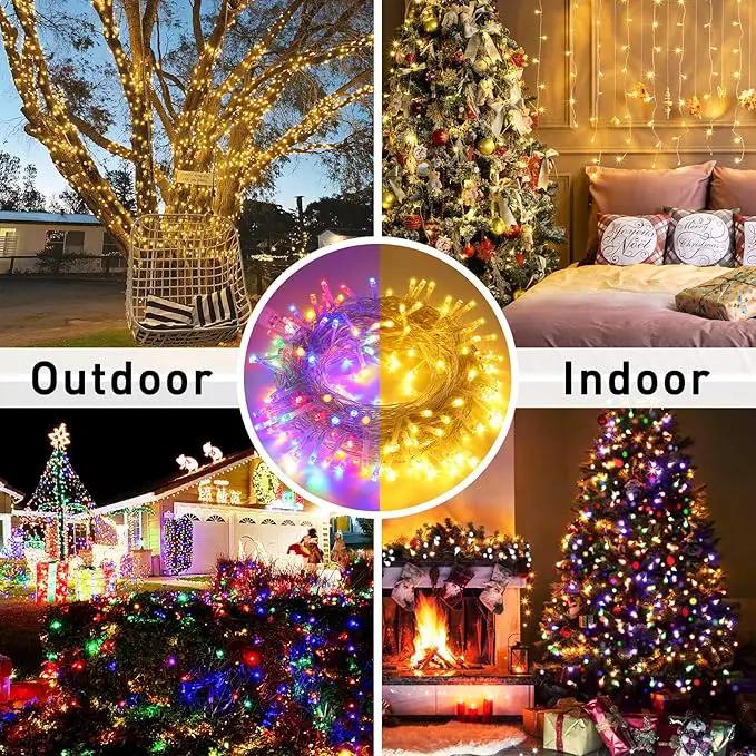 JMEXSUSS 200 LED Christmas String Lights Outdoor Waterproof, 66ft Color Changing String Lights Plug in, Warm White & Multicolor Christmas Lights for Trees Yard Wedding Xmas Party by GreenHaven Gardens