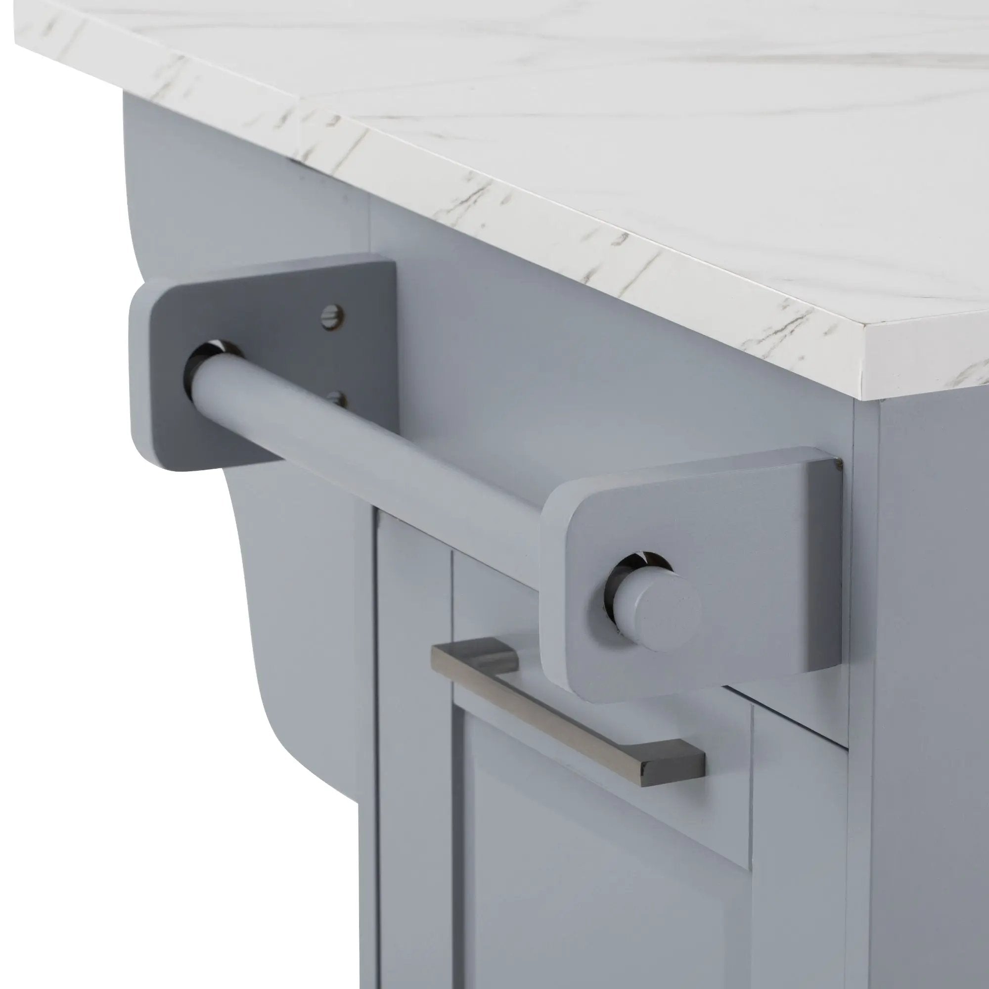 K&K Kitchen Island with Storage Tilt Trash Can Cabinet by HouseOfZazla