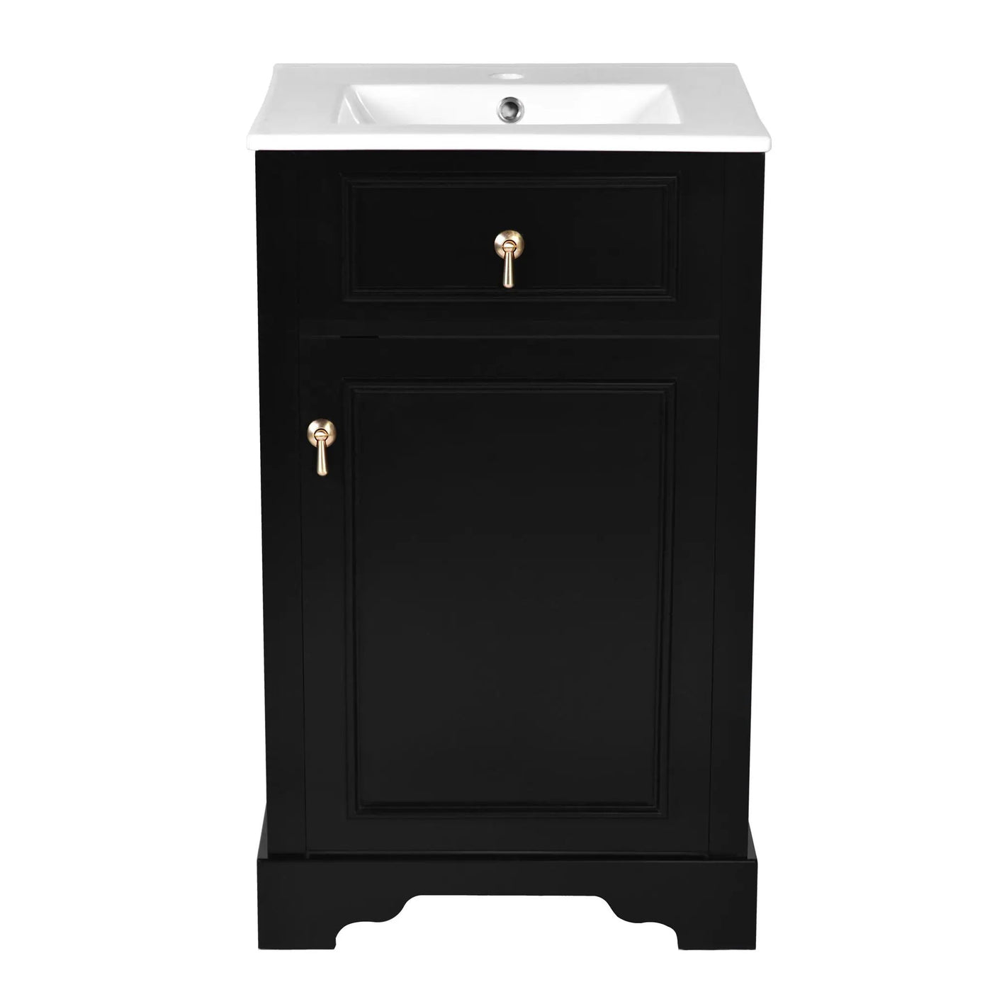 Elegant Bathroom Vanity With Ceramic Sink, Soft Close Door, Adjustable Shelf by HouseOfZazla