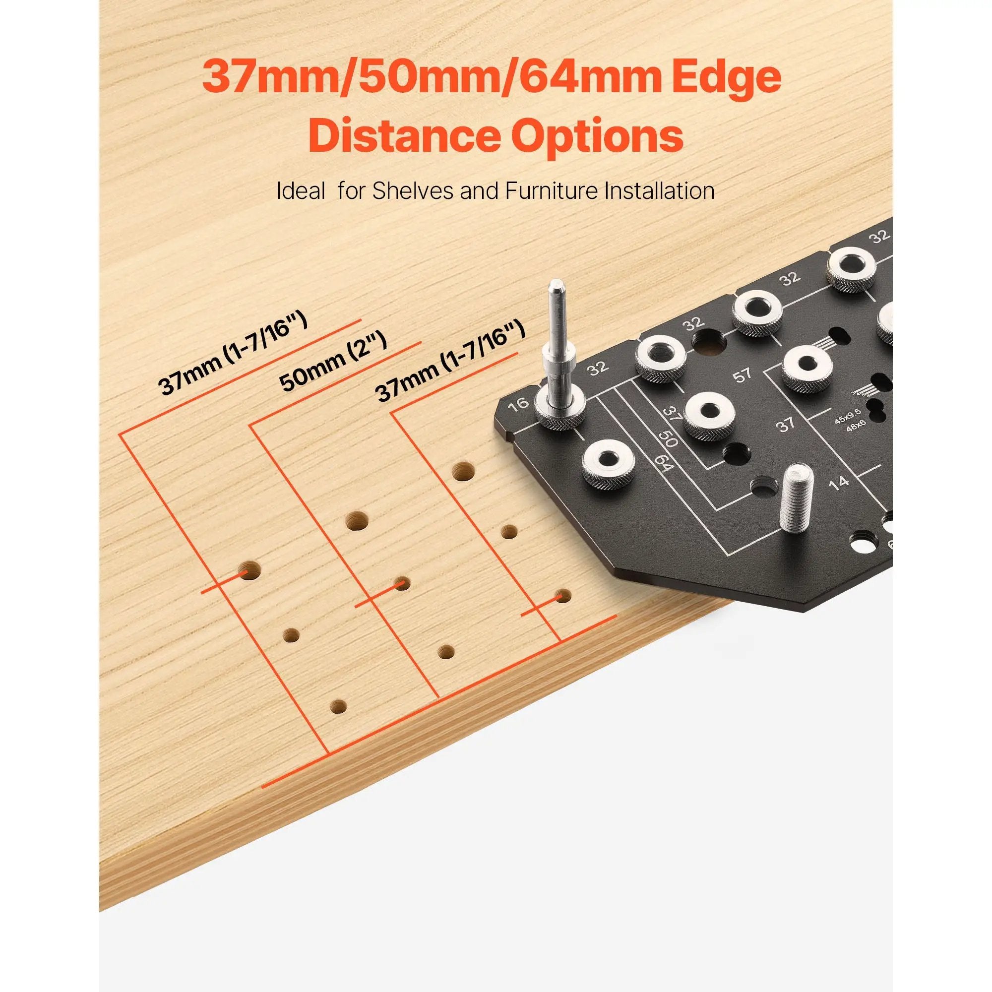 Shelf Pin Jig and Hinge Jig Two-in-One Aluminum Alloy Cabinet Hole Drilling Tool by HouseOfZazla