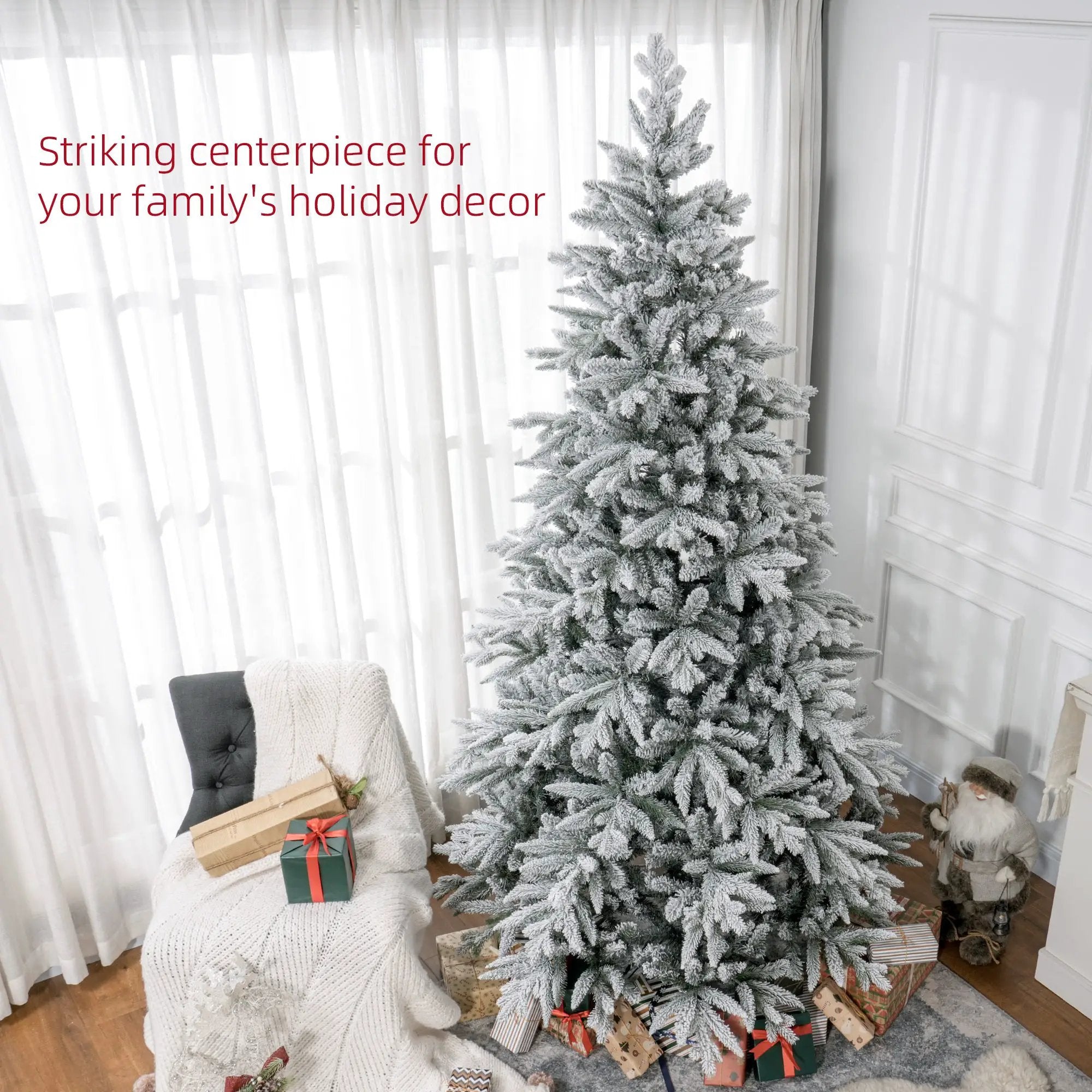 HOMCOM 8ft Snow Flocked Artificial Christmas Tree by HouseOfZazla