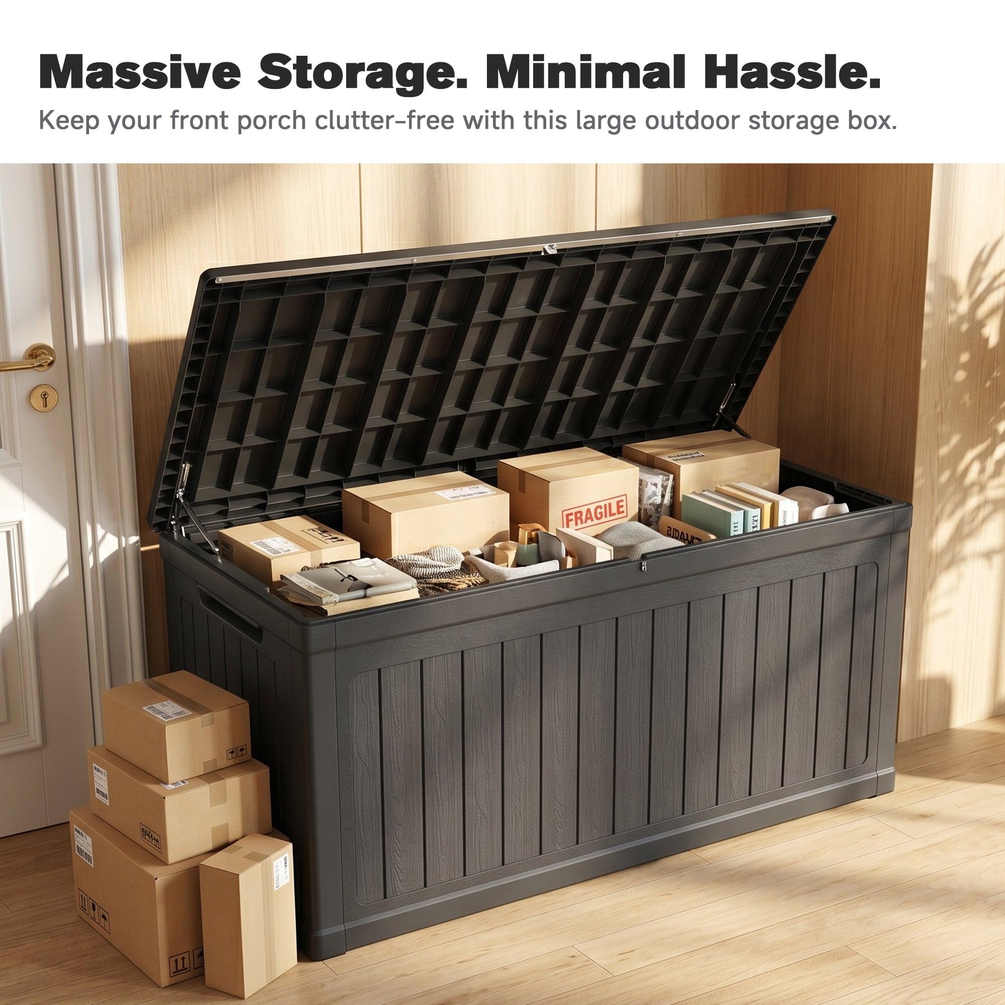 260 Gallon Large Outdoor Storage XXL Deck Box by HouseOfZazla
