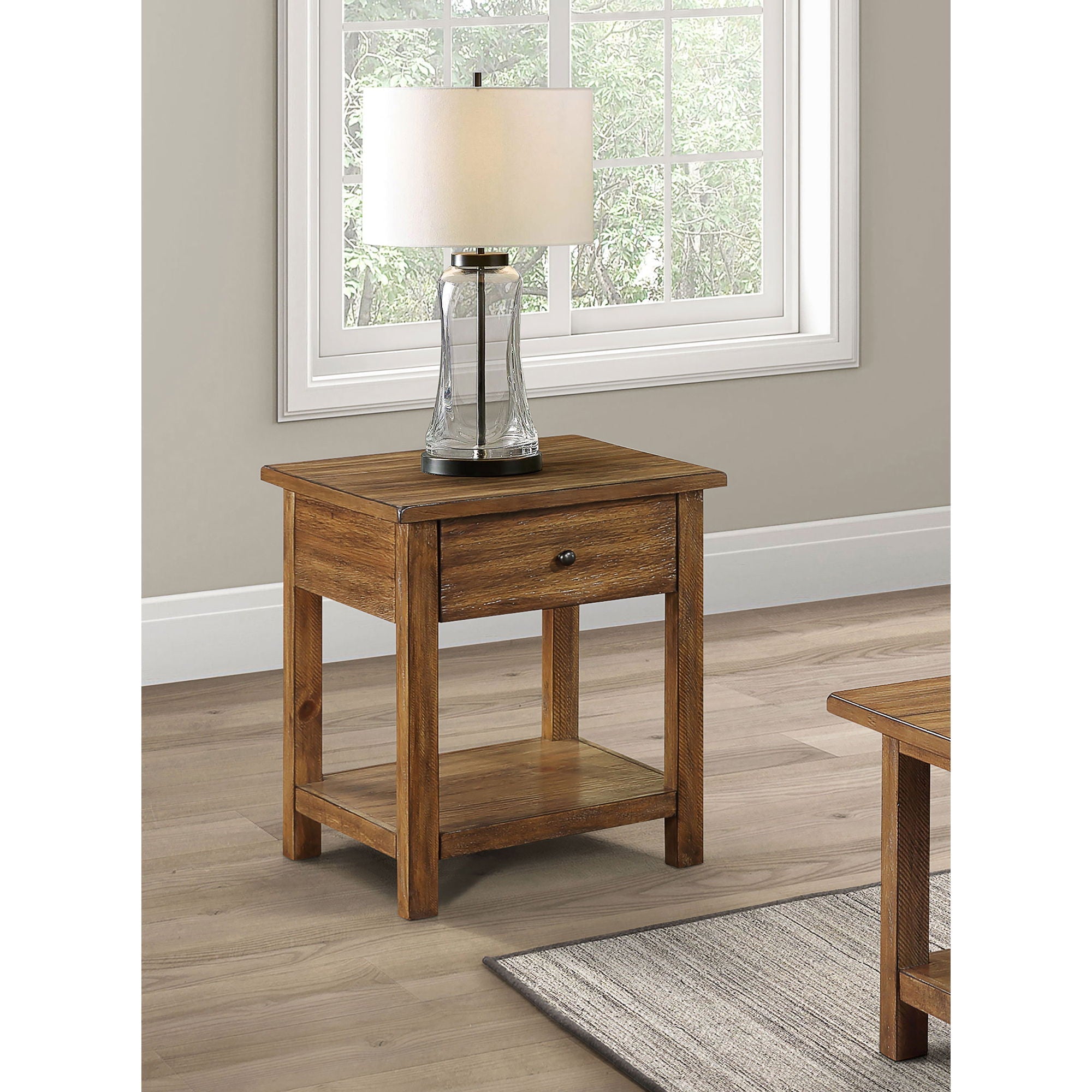 Castleton - 1 Drawer Wood End Table With Shelf by HouseOfZazla