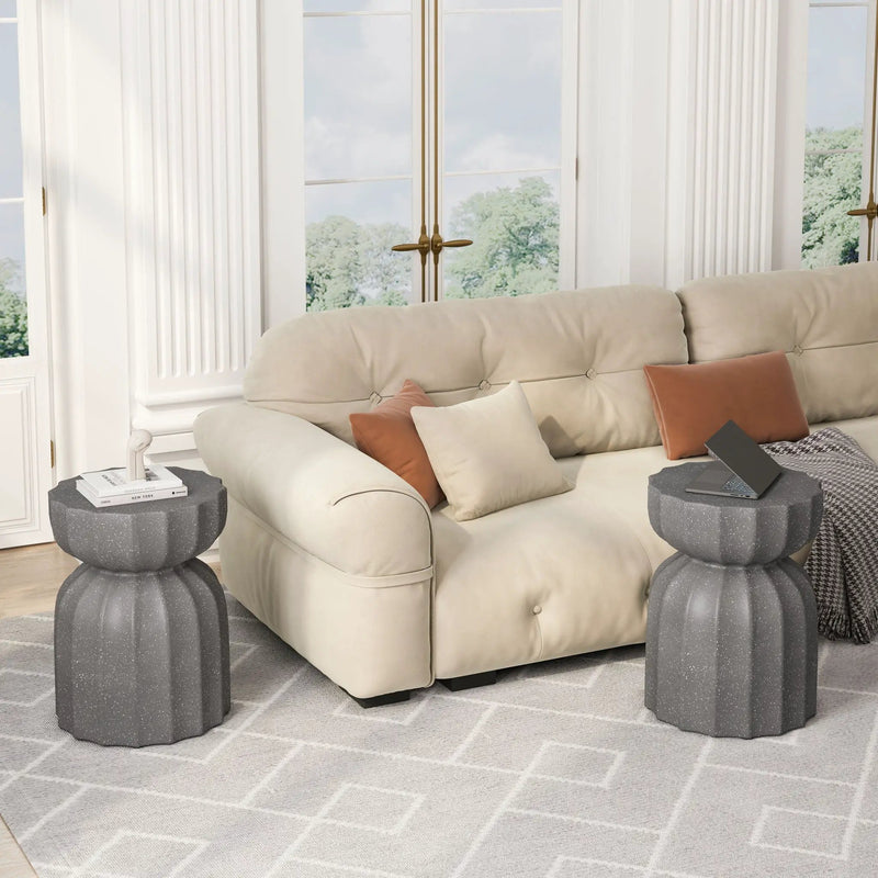 Outdoor And Indoor Waterproof Coffee Table (Set of 2) - Gray by Unique Piece Furniture