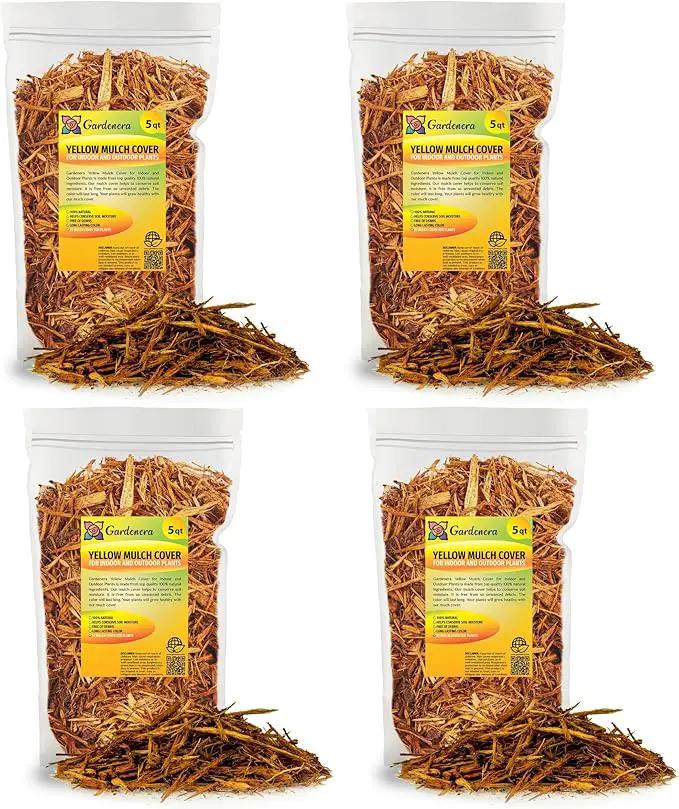 Organic Yellow Mulch - Nurture Your Plants with Natural Nutrients - 20 QUARTS by GreenHaven Gardens
