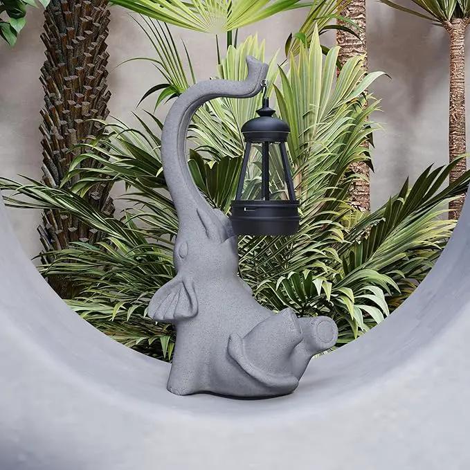 Solar Powered Outdoor Figurine Lights, 10 Inch Waterproof Animal Elephant Statue Light, Suitable for Decorations for Patio, Balcony, Lawn, Courtyard, Etc.(Face Upward) by GreenHaven Gardens