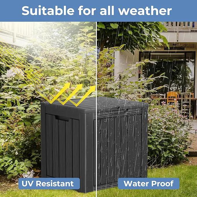 55 Gallon Outdoor Storage Box Waterproof Lockable Resin Deck Box Large, Patio Storage Bin for Pool Accessories Cushion Furniture, Garden Tools, UV-Resistant Outside Delivery Black by GreenHaven Gardens