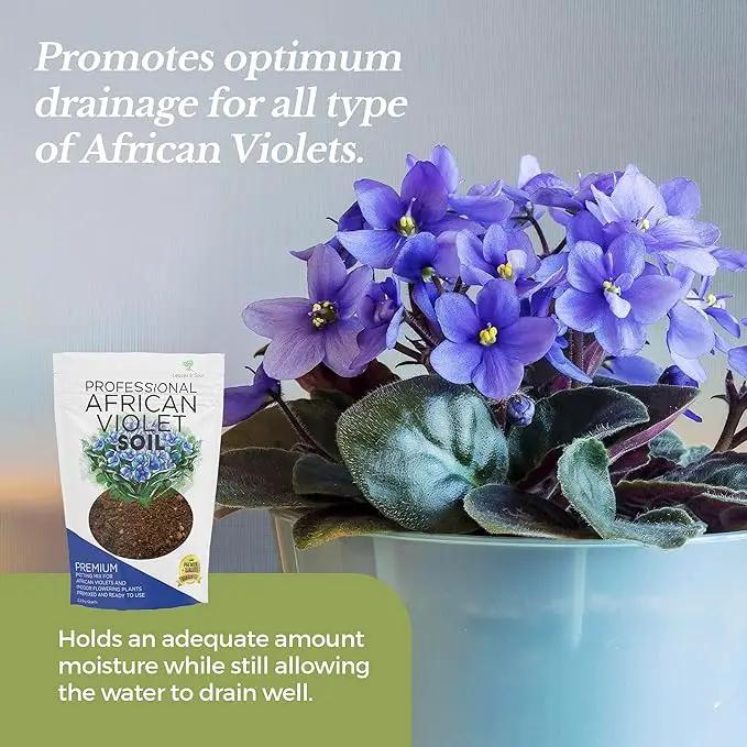 Professional African Violet Plant Soil | Premium All Purpose Blend | Large 2.2 Quarts | Ready to Use for Indoor Flowering Plants | Peat Moss, Coco Coir, Perlite, Dolomite | Made in USA by GreenHaven Gardens