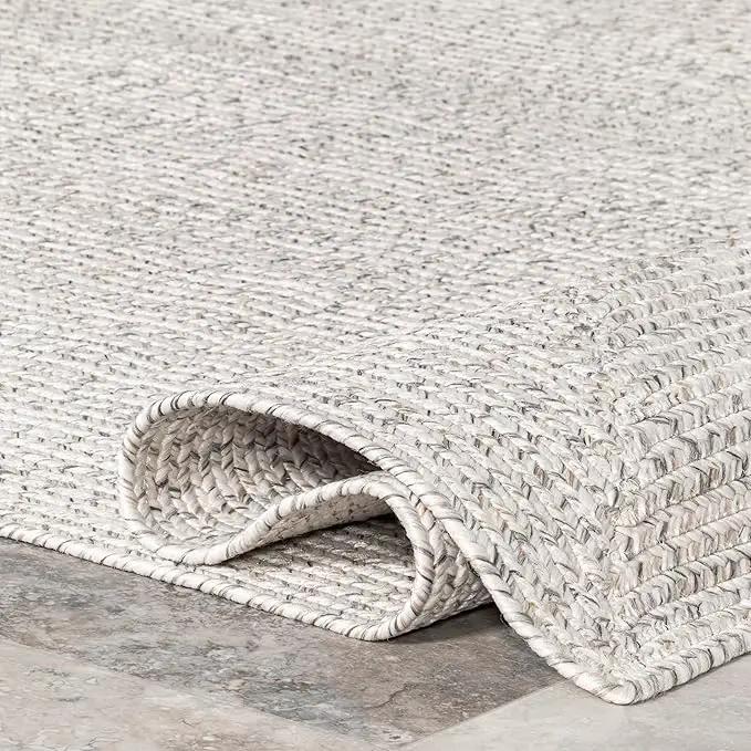nuLOOM 2' x 8' Solid Hand Braided Indoor/Outdoor Area Rug, Pet-Friendly, High Traffic, Weather Resistant, for Patio, Balcony, Bedroom, Living, Dining Room, Wynn Ivory by GreenHaven Gardens