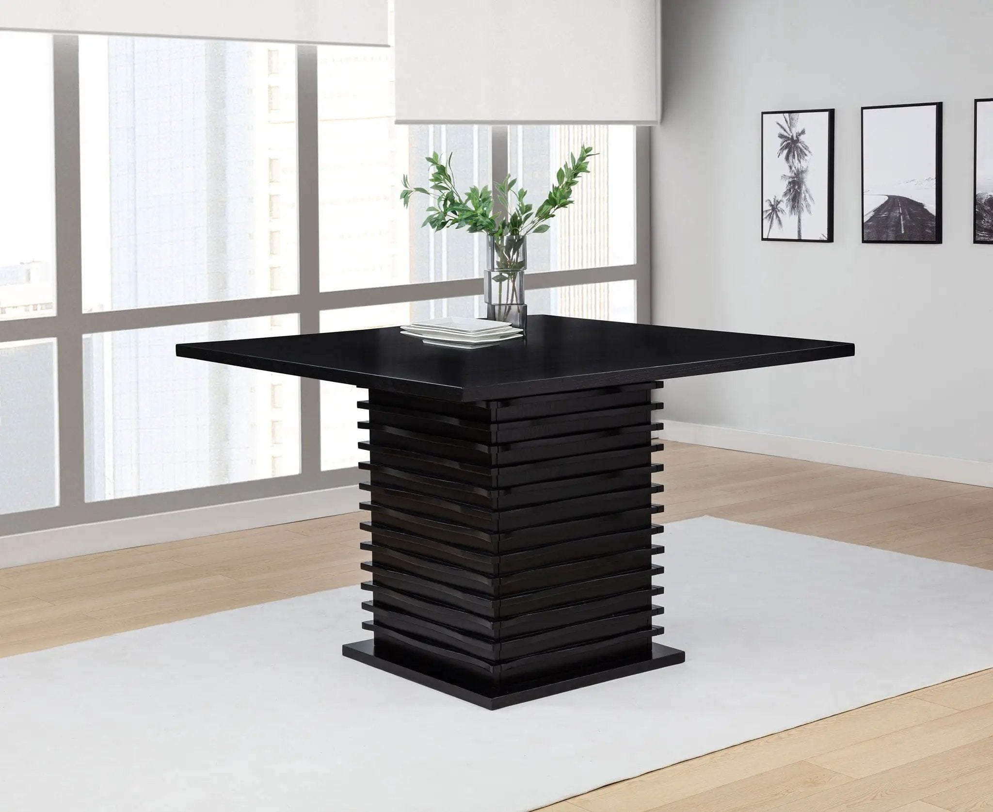 Stanton Square 54-inch Counter Height Dining Table Black by Unique Piece Furniture