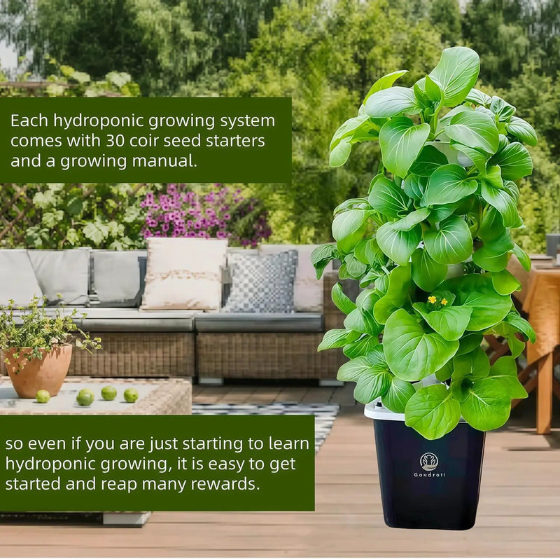 Hydroponic Growing System,Hydroponic Vertical Garden,Indoor Smart hydroponic Vegetable System, 30 Pods,Plant Germination kit with Pump System, Auto Timer, Beginner kit by GreenHaven Gardens