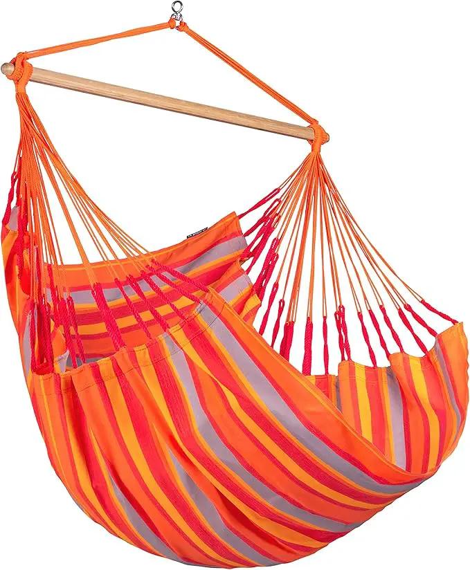 LA SIESTA® Large Comfort Domingo Hammock Chair Swing & Tree Mount Kit - Suspension Kit for Trees Beams Posts - Weatherproof, Outdoor Indoor Hammock Swing - Hanging Chair for Bedroom Patio - Toucan by GreenHaven Gardens