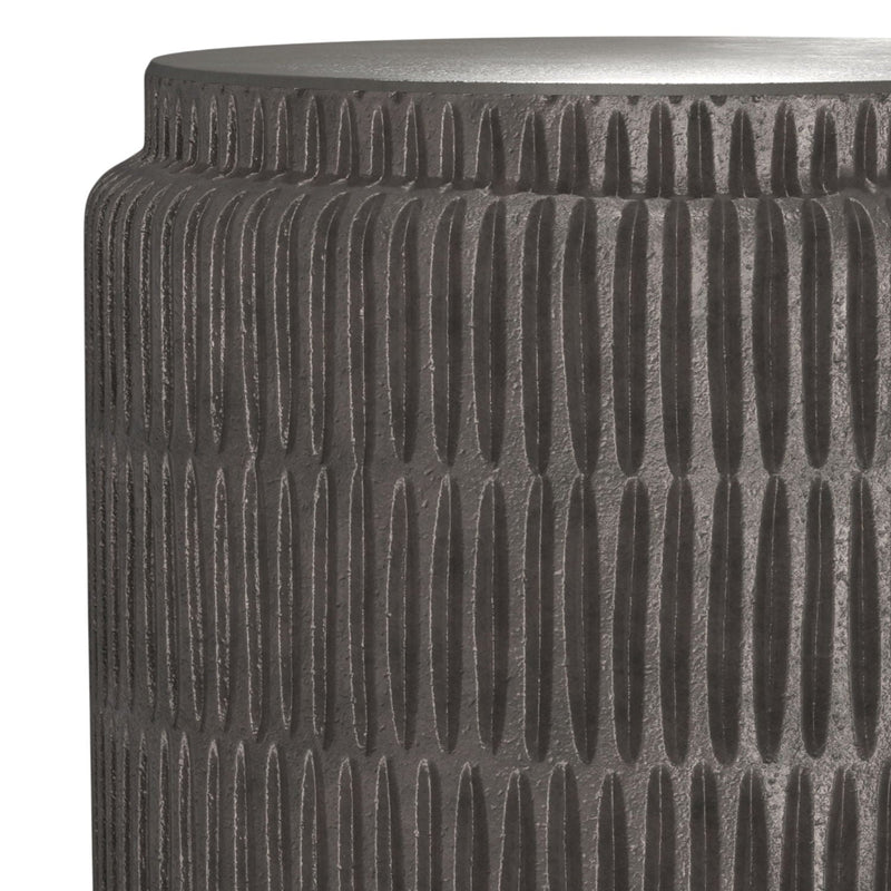 Cast Aluminum Side Table with Cylindrical Design - Black, photo 4 of 9