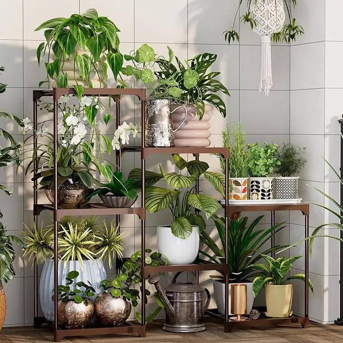Metal Plant Stand Indoor Outdoor Plant Shelf Stand, 3 Tiers 7 Pots Potted Flower Plant Stands for Indoor Plants Multiple, Plant Shelves Stands Rack for Patio, Balcony, Living Room by GreenHaven Gardens