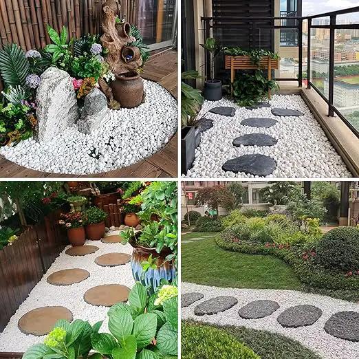 10lbs White Pebbles for Landscaping, 3/8inch Small Rocks for Succulent Cactus Planters, Natural Polished Pebbles, River Rocks for Plants, Vases, Garden by GreenHaven Gardens