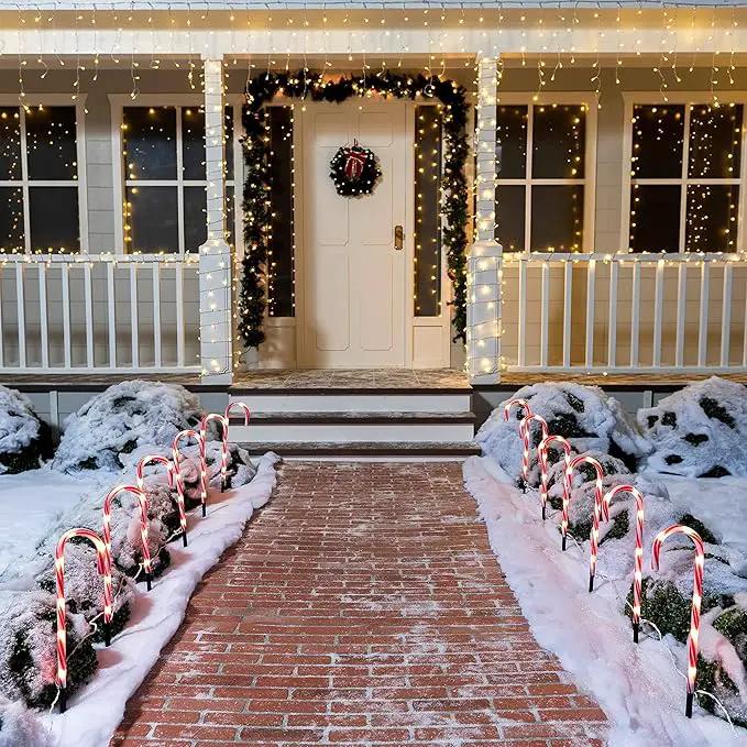 Joiedomi 17” Christmas Candy Cane Pathway Markers Lights with Stake, Set of 12 Christmas Candy Cane Stakes Lights for Christmas Party Walkway Patio Garden Holiday Outdoor Decoration by GreenHaven Gardens