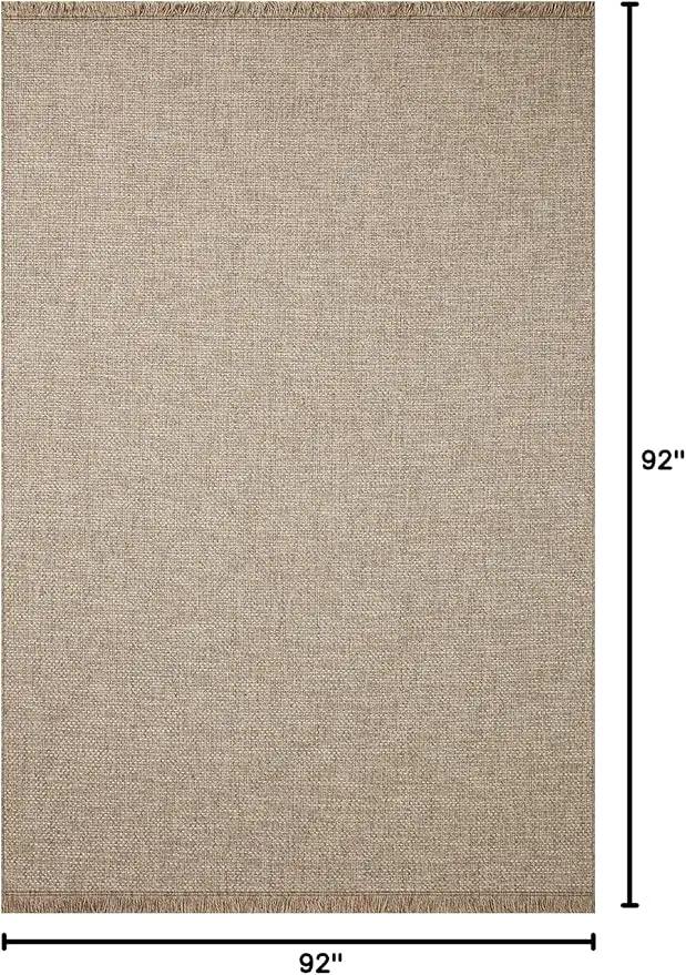 Loloi Dawn Collection Indoor/Outdoor DAW-04 Coffee 7'-8" x 7'-8" Round Area Rug by GreenHaven Gardens