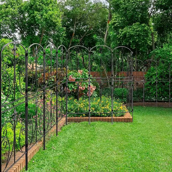 Skcoipsra Decorative Garden Fence 15 Pack, 37.5in(H) x 16ft(L) Animal Barrier Fence, Rustproof Metal Fencing for Yard, Dog Rabbits Wire Section Garden Edging Border for Yard Patio Garden, Arched by GreenHaven Gardens