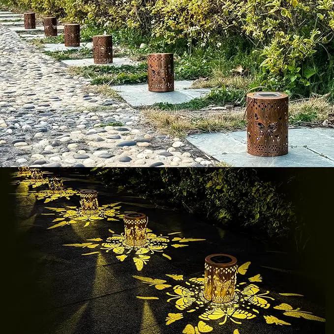 Solar Lanterns Outdoor Waterproof Butterfly Garden Decor Lantern Birthday Gifts for Women Mom Grandma, Hanging Lights Metal Decoration Outside for Yard, Patio, Backyard, Porch by GreenHaven Gardens