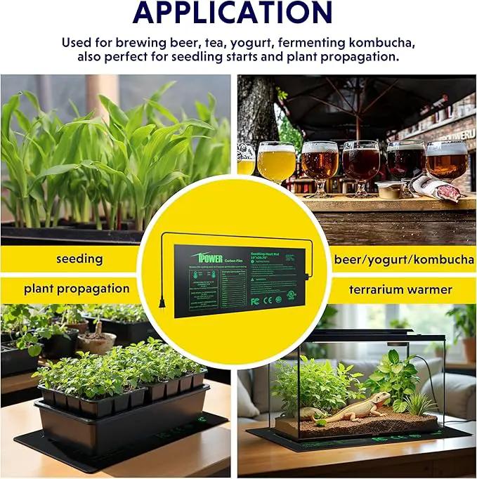 iPower 2 Pack 10" x 20.75" Seeding Heat Mat Upgraded Carbon Film Indoor Warm Hydroponic Plant Germination Starting Pad Durable Waterproof by GreenHaven Gardens