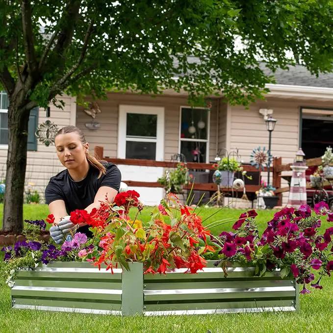 Sunnydaze Galvanized Raised Garden Bed - Metal Raised Bed for Gardening - Outdoor Planter Box for Flowers, Plants, and Vegetables - Silver - 48" W x 36" D x 12" H Rectangle by GreenHaven Gardens