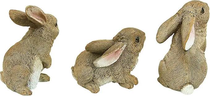 Design Toscano QM92008 The Bunny Den Rabbits Indoor/Outdoor Garden Animal Statues, 3 Inches Wide, 4 Inches Deep, 5 Inches High, Full Color Finish by GreenHaven Gardens