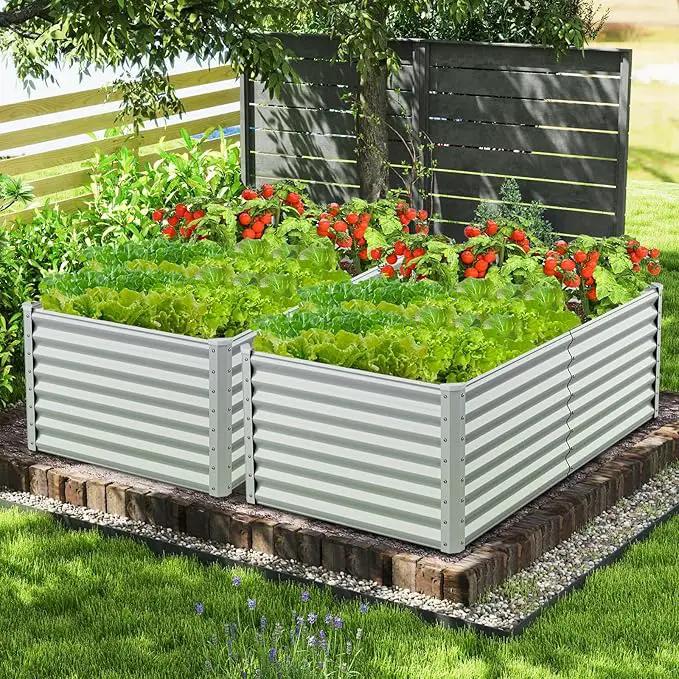 Giantex 6x3x2ft Raised Garden Bed, Large Metal Elevated Rectangular Planter Bed, 271 Gallon Capacity, Outdoor Planting Garden Box for Vegetable Flower Herb Grow (Grey) by GreenHaven Gardens