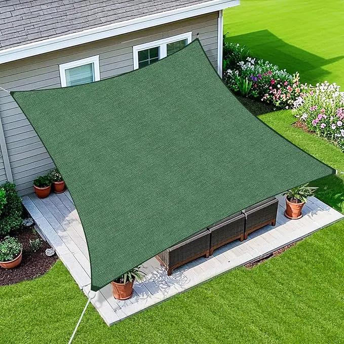 Amagenix Sun Shade Sail 11'X11' Curved Edge Outdoor Shade Canopy Dark Green Breathable 95% UV Block Shade Cloth for Patio Garden Backyard (We Make Custom Size) by GreenHaven Gardens
