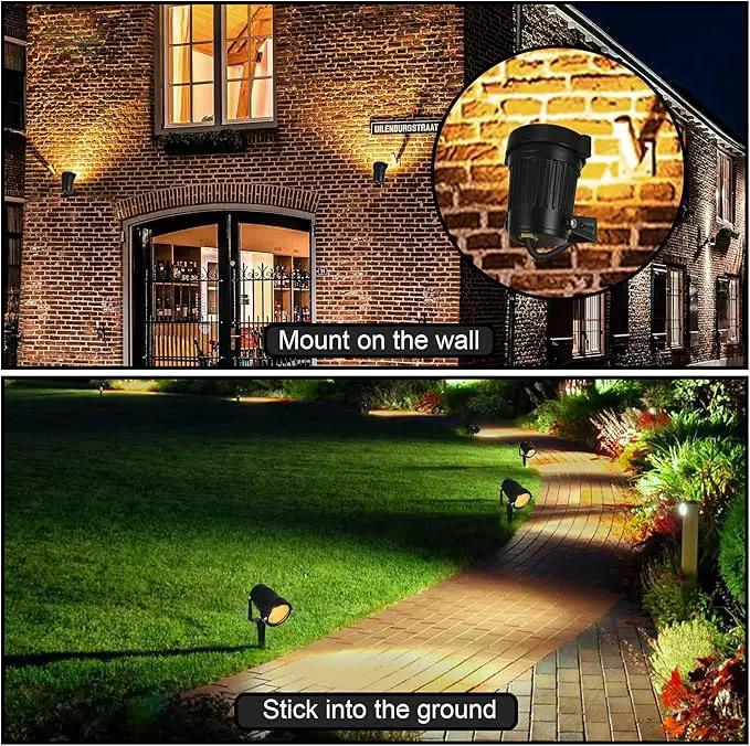 LED Landscape Spotlights Low Voltage 5W 12V 24V Garden Pathway Lights Waterproof IP66 Warm White Walls Trees Flags Outdoor Landscape Lights with Stakes by GreenHaven Gardens