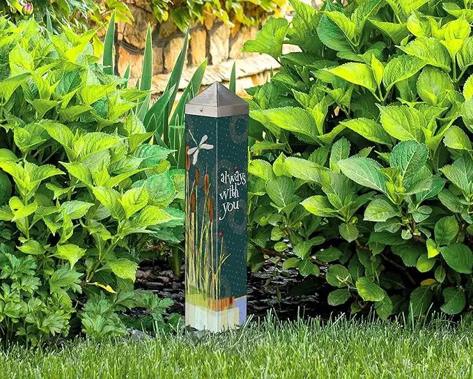 Studio M Art Pole, PVC Weather Resistant Pole with Vinyl Bowl 20 inches Tall Outdoor Decoration for Gardens, Patios, Yards, Landscaping and Birding Accessories, Always with You by GreenHaven Gardens