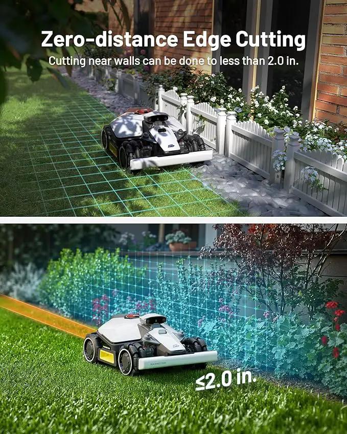 LUBA mini AWD 800 Robot Lawn Mower with 4G for 0.2 Acre, All-Wheel-Drive for 80% Slope, No Perimeter Wire, UltraSense AI Vision+RTK Auto-Mapping, Cutting Height 0.8"-2.6" by GreenHaven Gardens