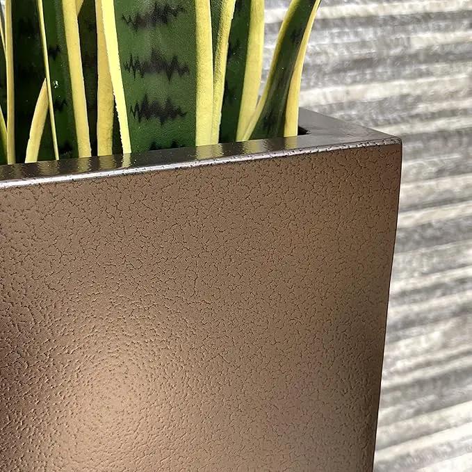 Metallic Heavy Planter for Outdoor Plants, 38Lx10Wx30H Inches Tall and Long Metal Divider Planter Box for Outside & Indoor, No Assembly Required (Espresso) by GreenHaven Gardens