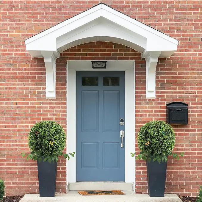 28" Artificial Boxwood Ball Bush, UV Resistant Topiary Tree Faux Boxwood Ball Shaped Porch Bushes with Ground Spike Artificial Bushes for Outdoors Front Door Decor Home Garden (6, Green) by GreenHaven Gardens