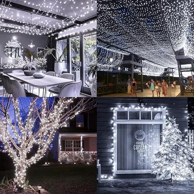 KNONEW 403FT 1000 LED Christmas Lights Outdoor String Light 8 Modes & Timer Fairy Lighting Plug in Waterproof for Xmas Yard Tree Wedding Party Holiday Decorations (Cool White) by GreenHaven Gardens