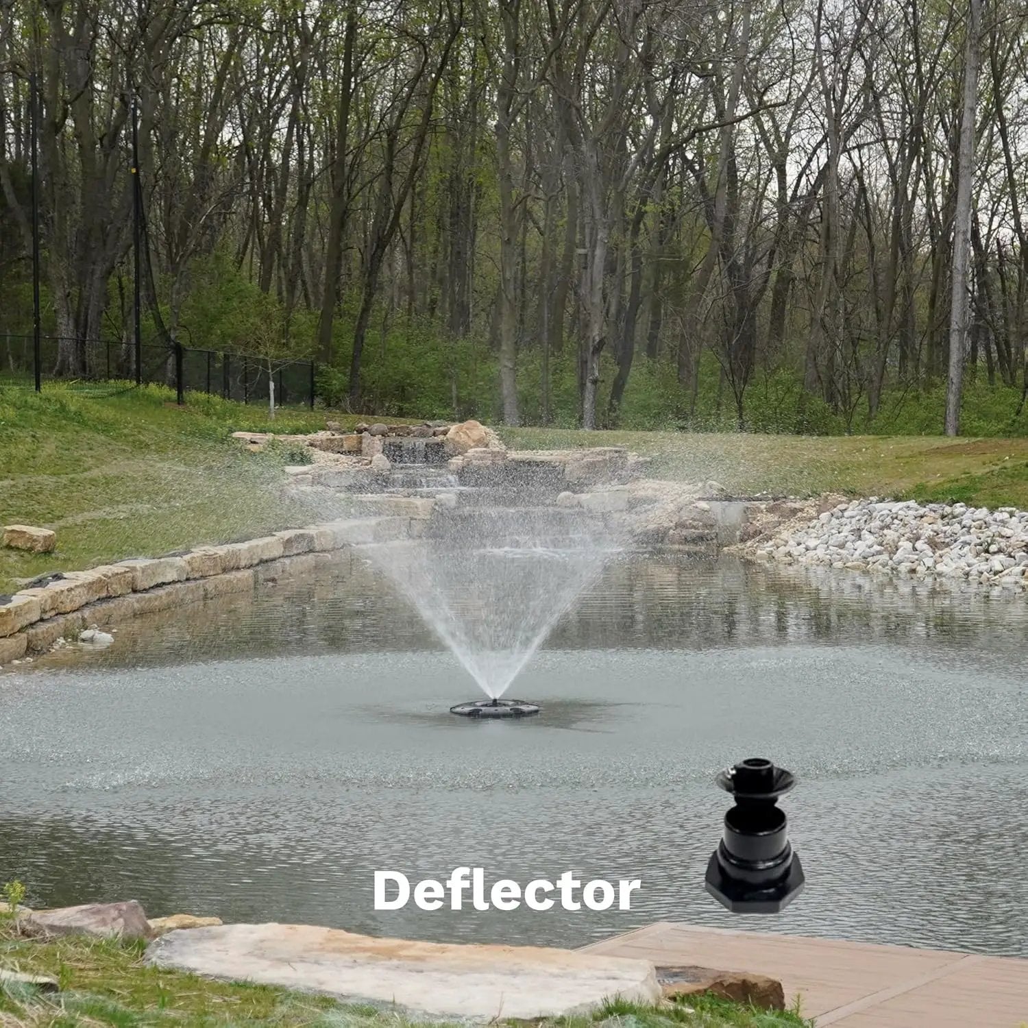 HALF OFF PONDS Floating Fountain – 1.75 HP Pond Aerator with 100' Cord – 14,800 GPH Water Pump – 11 Spray Patterns - Energy-Efficient – for Large Ponds, Lakes & Water Gardens by GreenHaven Gardens