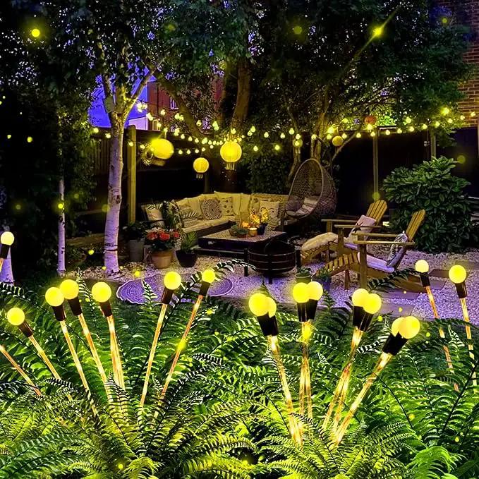 Solar Garden Lights, Upgraded Solar Lights Outdoor Waterproof, 4-Pack Solar Swaying Light-Sway by Wind, 32 LED Firefly Lights Solar Outdoor for Yard Patio Pathway Decoration (Warm White) by GreenHaven Gardens