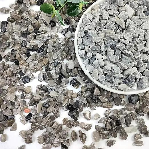 2lbs Grey Pebbles for Landscaping, 3/8inch Small Rocks for Succulent Cactus Plants, Natural Polished Pebbles, River Rocks for Plants, Vases, Gardening by GreenHaven Gardens