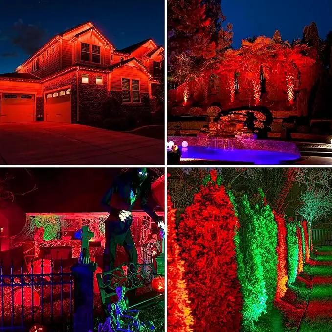 Solar Spot Lights Outdoor,20 LED Waterproof IP65 Solar Landscape Light Adjustable Panel Spotlights for Wall Tree Yard Garden Halloween Christmas Red Lights 4 Pack by GreenHaven Gardens