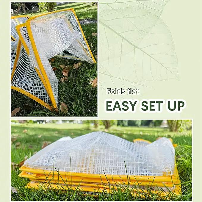 47.2" *14.6" *13.4" Foldable Garden Row Accelerator Plants Cover for Raised Garden Bed, Mini Greenhouse Cover with Two Air Hole and Breathable Mesh, Frost Cover for Plant Vegetable Seedling Protector by GreenHaven Gardens