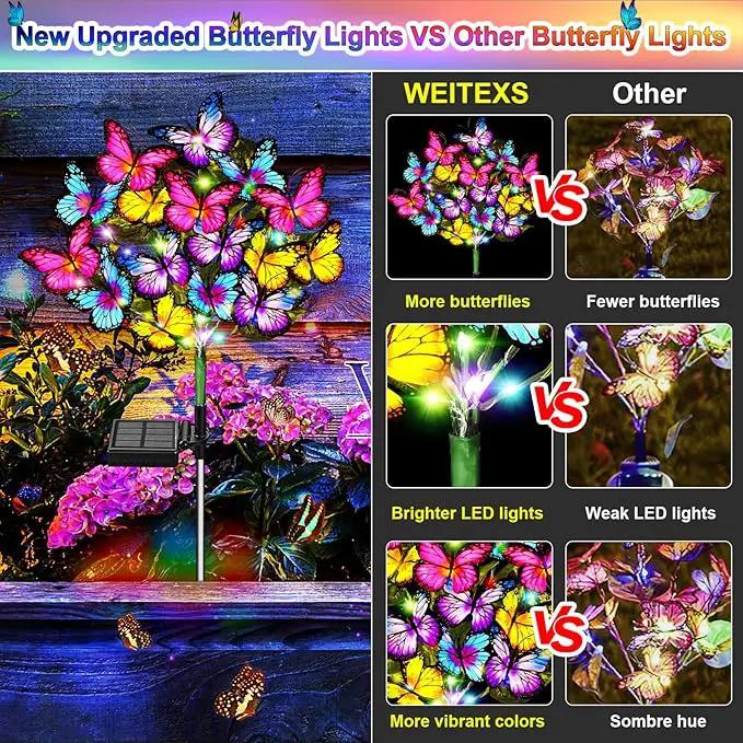 Solar Garden Lights Outdoor Waterproof Solar Lights 2 Pack with New Upgraded 72 LED 34 Butterfly Outdoor Solar Lights for Yard Outside Garden Pathway Decor Gifts for Womens Mother's Day by GreenHaven Gardens