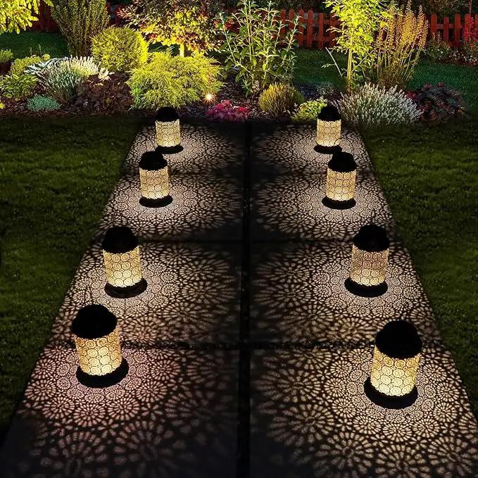 2 Pack Solar Lanterns Outdoor Waterproof, Hanging Led Lantern Garden Decorative, Metal Decorative Garden Lights, Solar Outdoor Lights Decor for Table Patio Garden Yard Pathway, Bronze, T00012 by GreenHaven Gardens