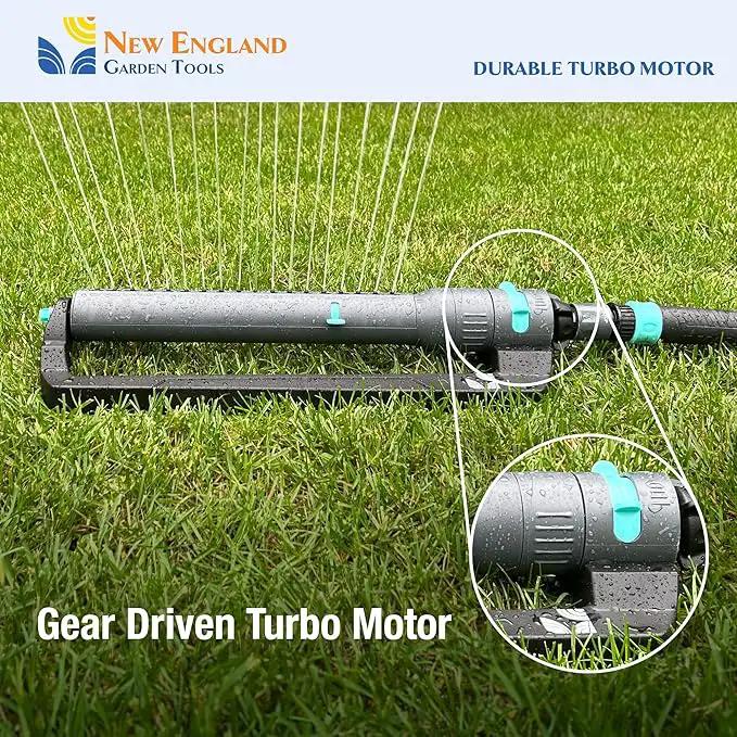 Lawn Turbo Oscillating Water Sprinkler 100003 Adjustable Pattern to Cover 4,000 sq.ft. by New England Garden Tools by GreenHaven Gardens