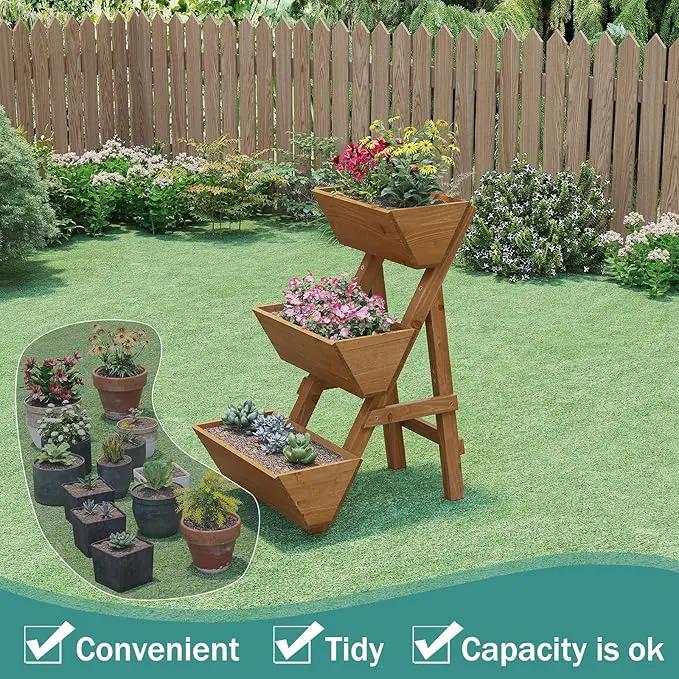 Small Raised Garden Bed, 3 Tier Vertical Garden Planter for Indoor & Outdoor, Raised Planter Box with Legs by GreenHaven Gardens