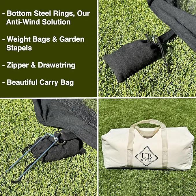 Mosquito Net for Patio 14.75 x 8.2 FT | Very Large Sizes & Fabric Designed for Outdoors | Insect House Screen Netting for Gazebo, Porch & Garden Terrace | Black Outside Canopy Bug Protection by GreenHaven Gardens